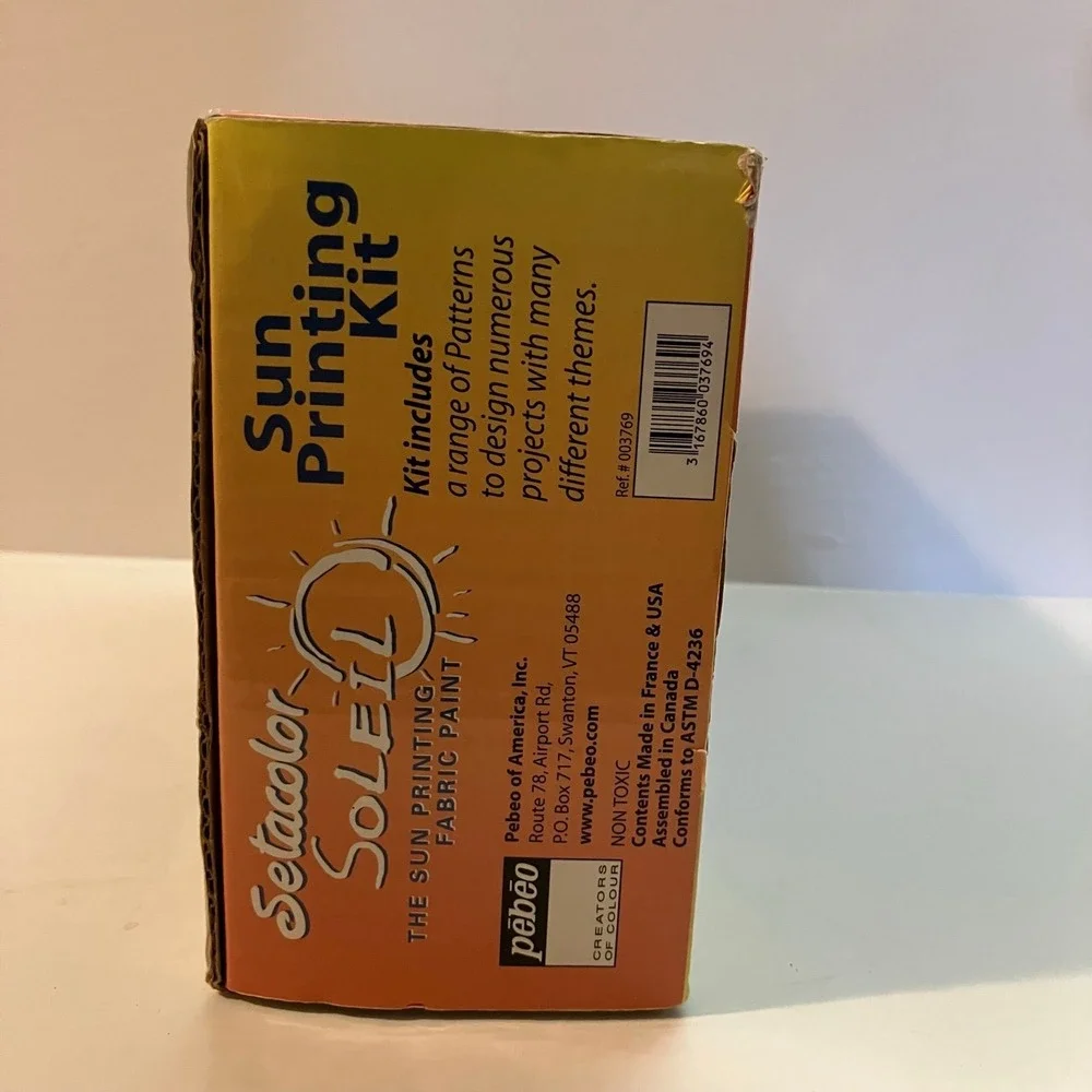 Pebeo Setacolor Soleil Sun Printing Fabric Art Paint Kit Open Box